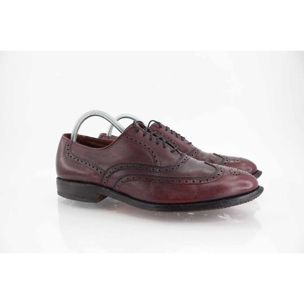 Allen Edmonds Mens Chester Oxford Size 9.5 D Burgundy Wingtip Brogue Dress Shoe